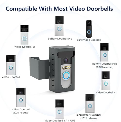 Miniatura 10 de Soporte para timbre de video antirrobo actualizado 2023, sensor de movimiento para timbre, soporte de montaje ajustable sin taladro, accesorios para