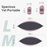 Vista 6 de Kootek Hamaca de campamento, hamacas portátiles con correas para árboles y bolsa de transporte adjunta, equipo esencial de campamento, perfecto