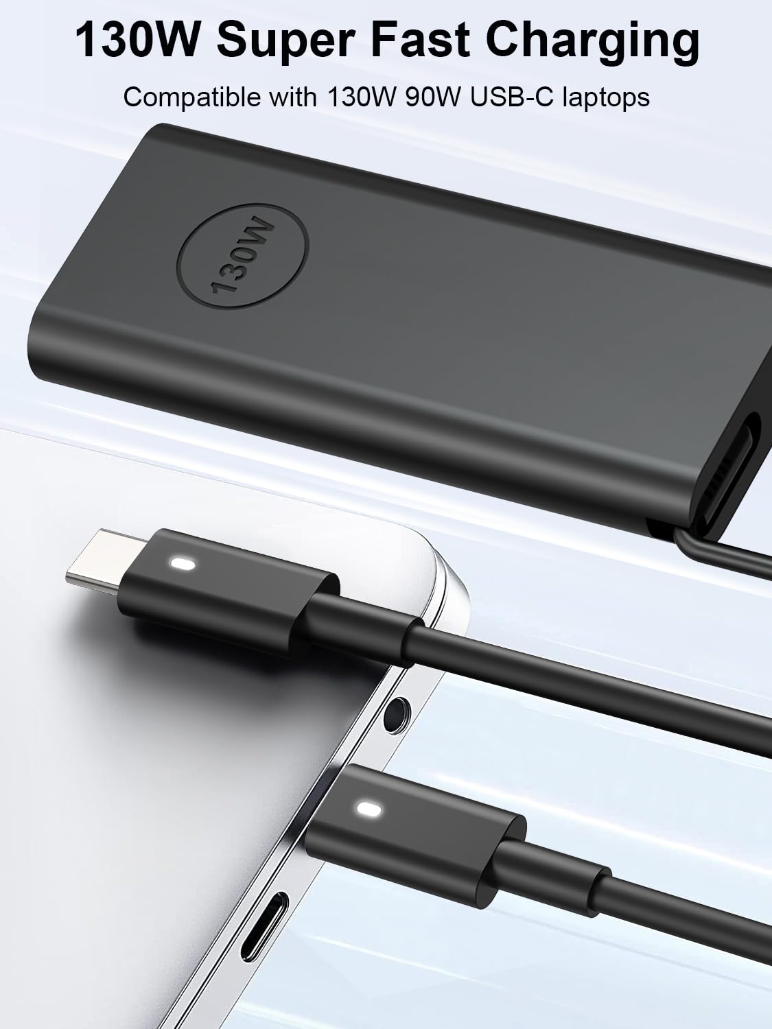 Charger for Dell 130W Laptop USB C Type C AC Adapter for Dell XPS 15 17 2in1 9575 9500 9700 Precision 5530 2in1 5550 5750 3560 Latitude 7410 7310 7210 9410 9510 5420 5520 5510 Power Cord