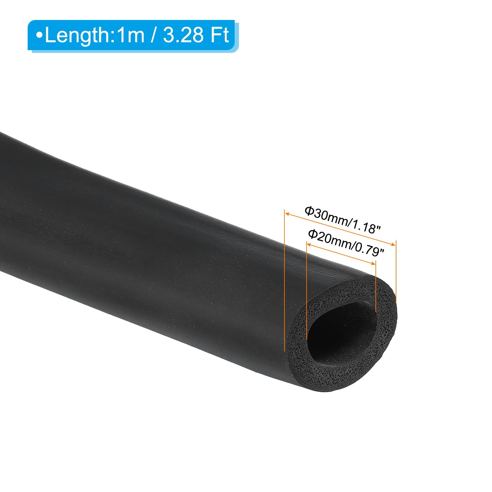 PATIKIL 20mm ID x 30mm OD x 1m Long Pipe Insulation Foam Tube - Image 2