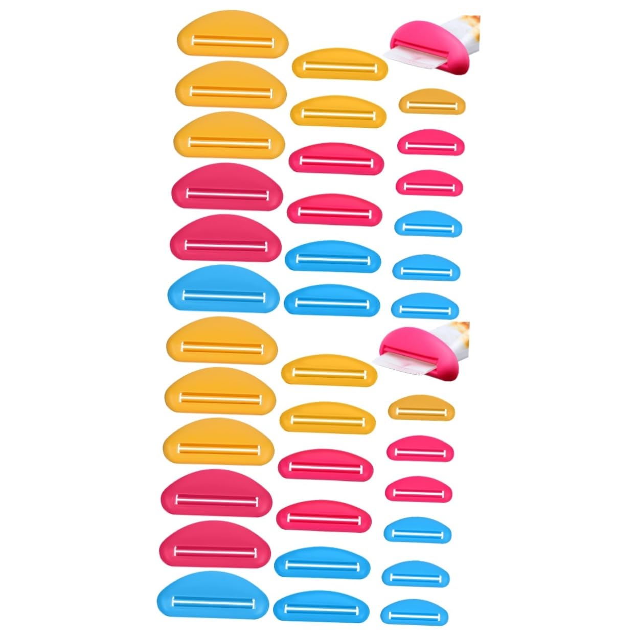 TOBBOMEY 2sets Toothpaste Squeezing Tools Tube Squeezers Pigment Tube Squeezers Toothpaste Dispenser Travel-Sized 18pcs*2