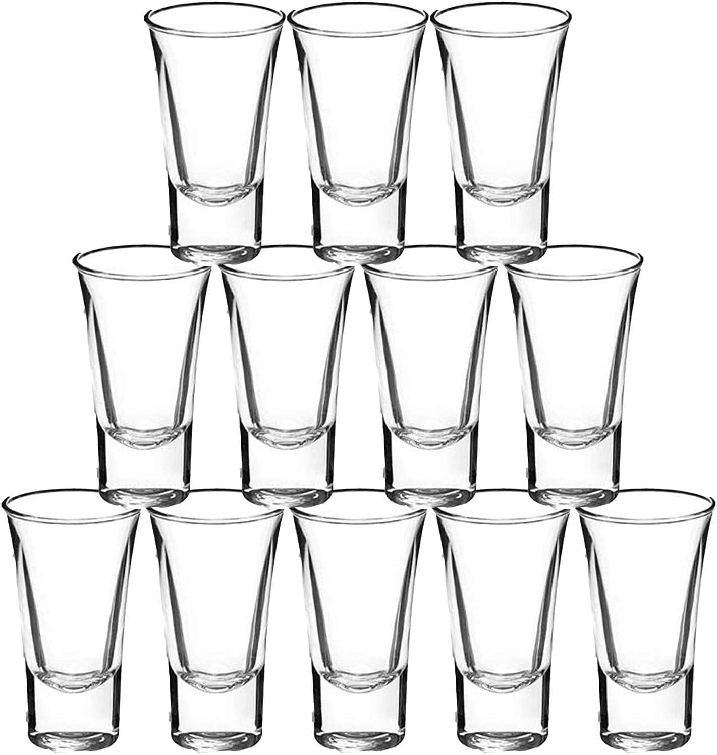 ROSEFINCH Crystal Pony Shot Glass 38ml Heavy Base Shot Glass Set Whisky Glasses Liqueur Spirits Glasses Mini Glass Cups Small Glass Shot Cups Transparent Pack of 12 (Pack of 12)