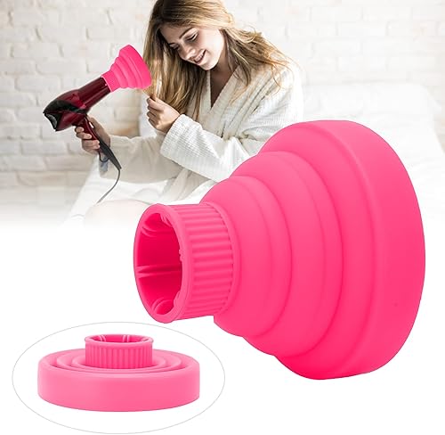 Miniatura 2 de Difusor universal para secador de pelo, portátil plegable de viaje rosa difusor de silicona para cabello grueso y rizado