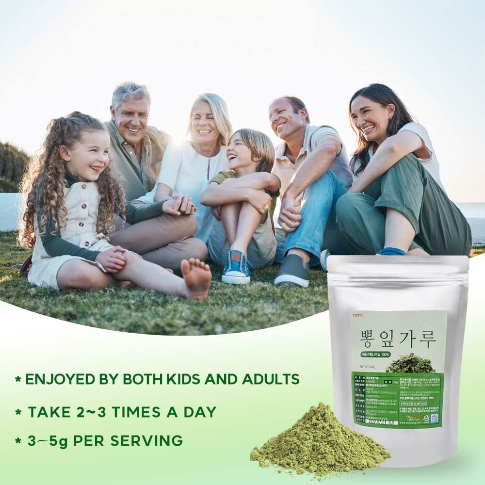 Korean Mulberry Leaf Powder– 100% Pure Dried from Korea, Herbal Ingredient for Tea, Natural Plant-Based Powder 뽕잎가루 (10.6 oz (300g), Mulberry Leaf)