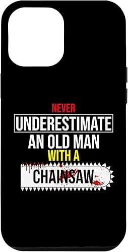 El iPhone 13 Pro Max nunca subestima a un anciano con caja de madera de leñador de motosierra