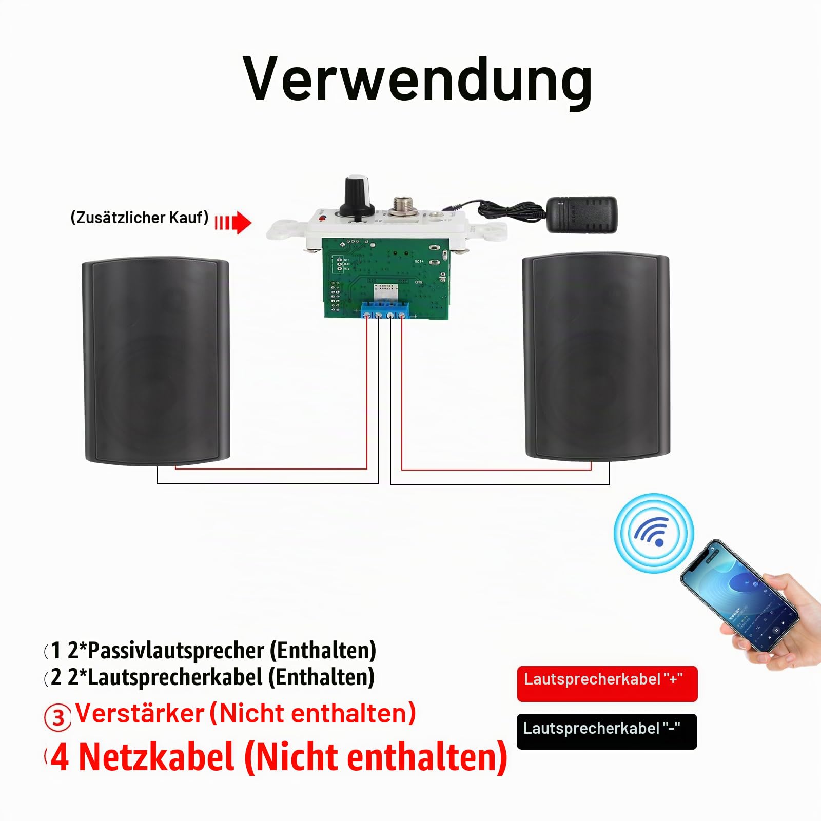 STUDIOFINIX 6,5 Zoll 800 Watt Wasserdicht Außenlautsprecher Outdoor-Lautsprecher Wandmontage-Lautsprecher für Haus Terrasse Veranda Garten überdachte Terrasse (2 Paar, schwarz)
