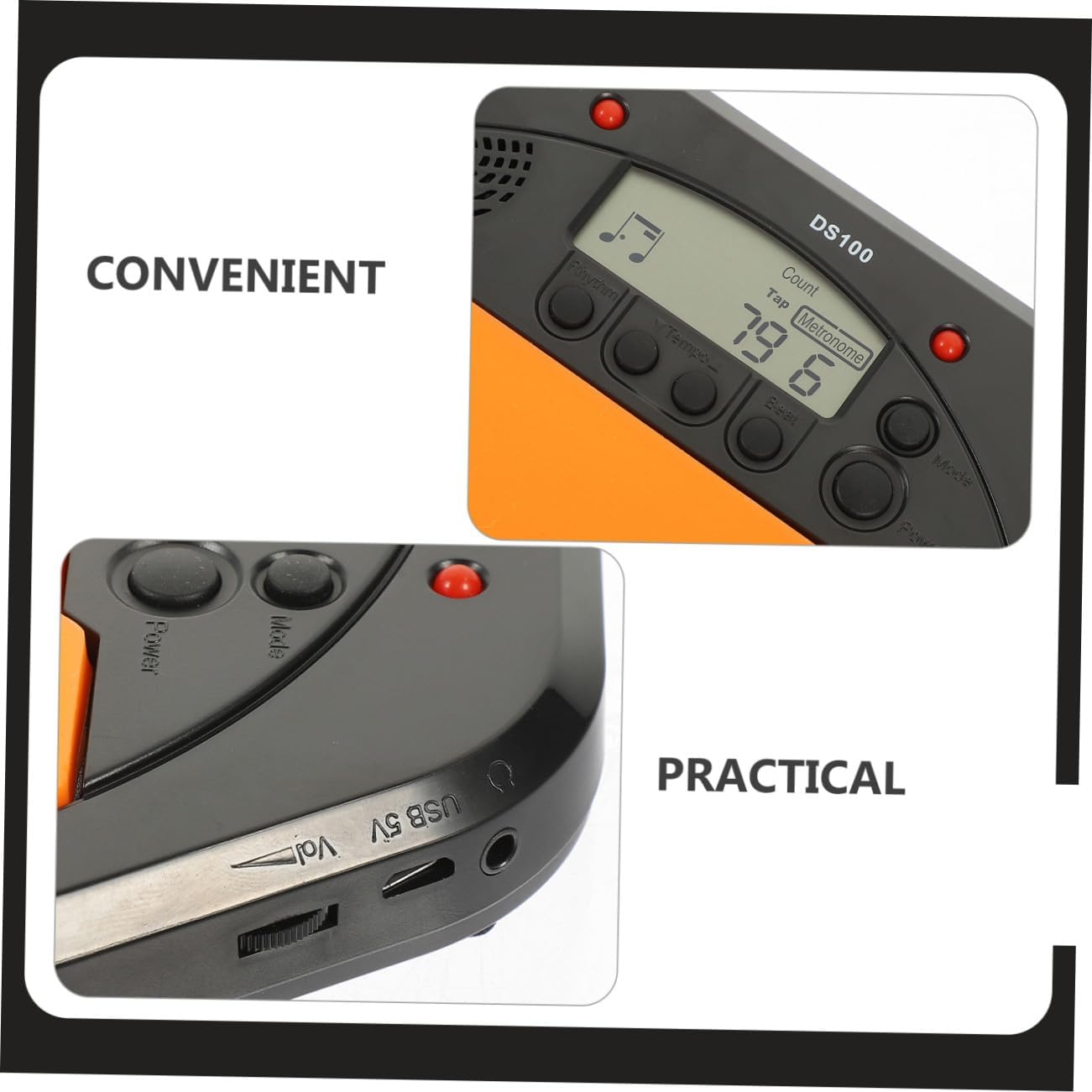Digital Electronic Drum Pad Lcd Display Volume Metronome High Elastic Practice Surface for Beginners and Drummers for Music Training