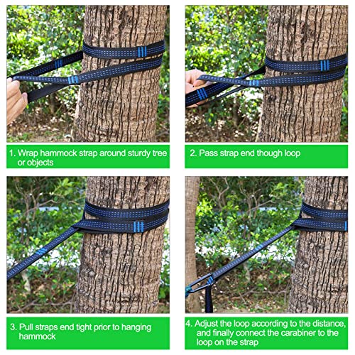 Hammock Straps – Camping Hammock Tree Straps Set, 20 Ft Long Combined, 30+2 Loops, 2000 Lbs Heavy Duty Straps For Hammock Suspension System Kit #TOP5