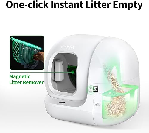 Miniatura 6 de PETKIT Caja de arena automática mejorada para gatos, eliminadora de olores de 2 vías y 20 bolsas de basura, robot inteligente de control de