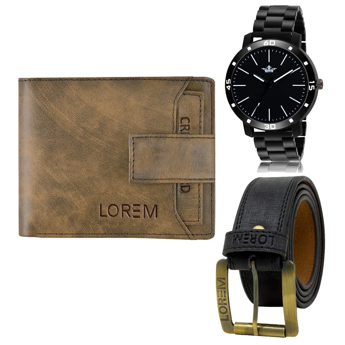 LOREM Mens Combo of Watch with Artificial Leather Wallet & Belt FZ-LR112-WL23-BL01 (B09TRFPV8J) Amazon Price History, Amazon Price Tracker