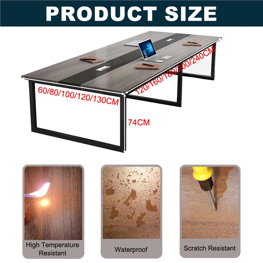 Mesa de conferencias Rectangular Grande para ejecutivos, Escritorio de reuniones de 120x60x74 cm con Estructura metálica para colaboración y reuniones Profesionales.