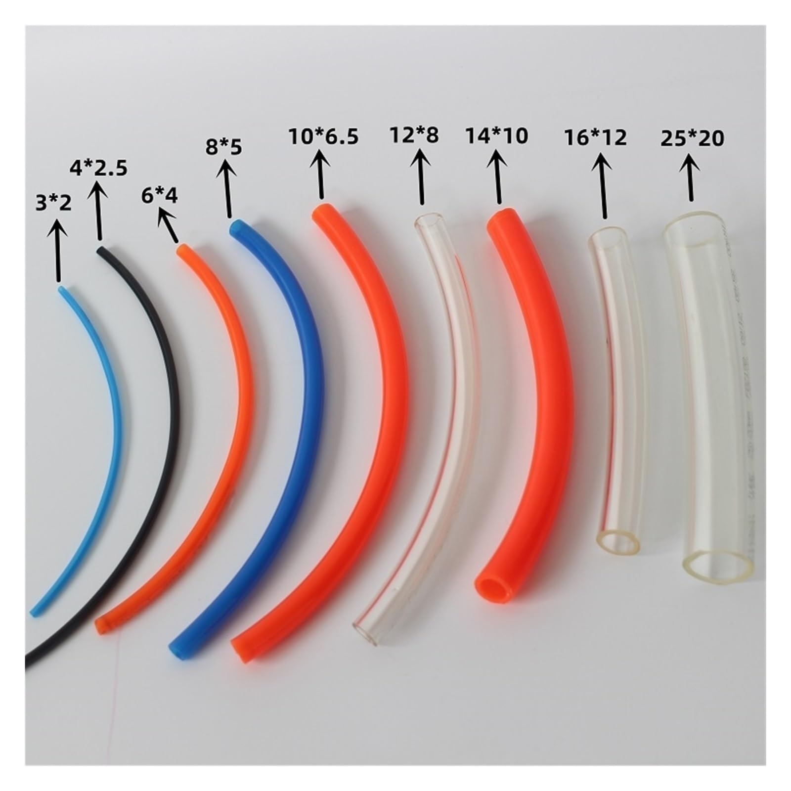 Tubi flessibili per sistemi pneumatici Tubo fless 1/5/10Meter PU Gas Air Hose Tubing Compressor Transparent Blue Red Black Polyurethane 4/6/8/10/12/14/16mm Pneumatic Pipe Tube(L,5 METER_12X8MM)