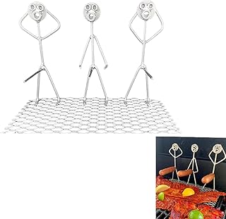 Stainless Steel BBQ Sausage Holder, Steel BBQ Utensils, Hot Dog Rack Grill Accessories, Novelty Stainless Steel Campfire B...