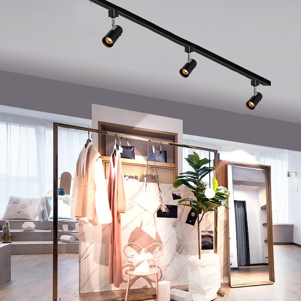 EAGLOD H Track Lighting Heads, 8W Dimmable LED Track Light Head for Accent Art, Halo Track Light Fixtures 3000K Warm White 110V Zoomable- 10 Pack (Black)