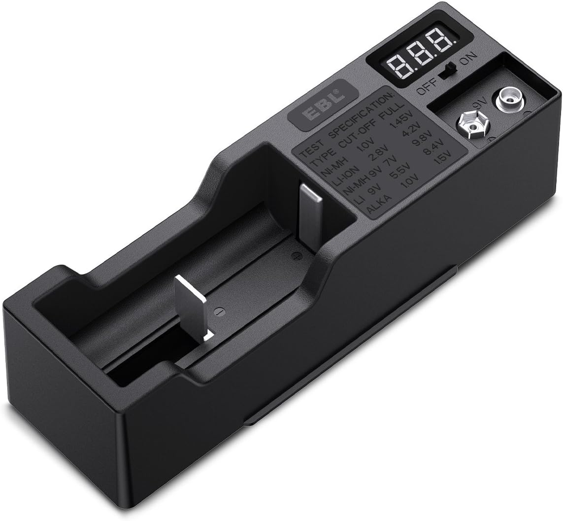 EBL Accurate Digital LED Screen Battery Tester, Checker for AA AAA NI-MH C D LI-ION 18650 14500 18500 10440 NI-MH 9V LI 9V Alkaline Batteries