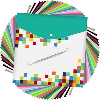 HTVRONT Heat Transfer Vinyl Bundle: 24 Pack 12"x12" Iron on Vinyl Sheets for T-Shirt, 21 Assorted Colors HTV Vinyl with 1 PTFE Sheet & Weeding Hooks