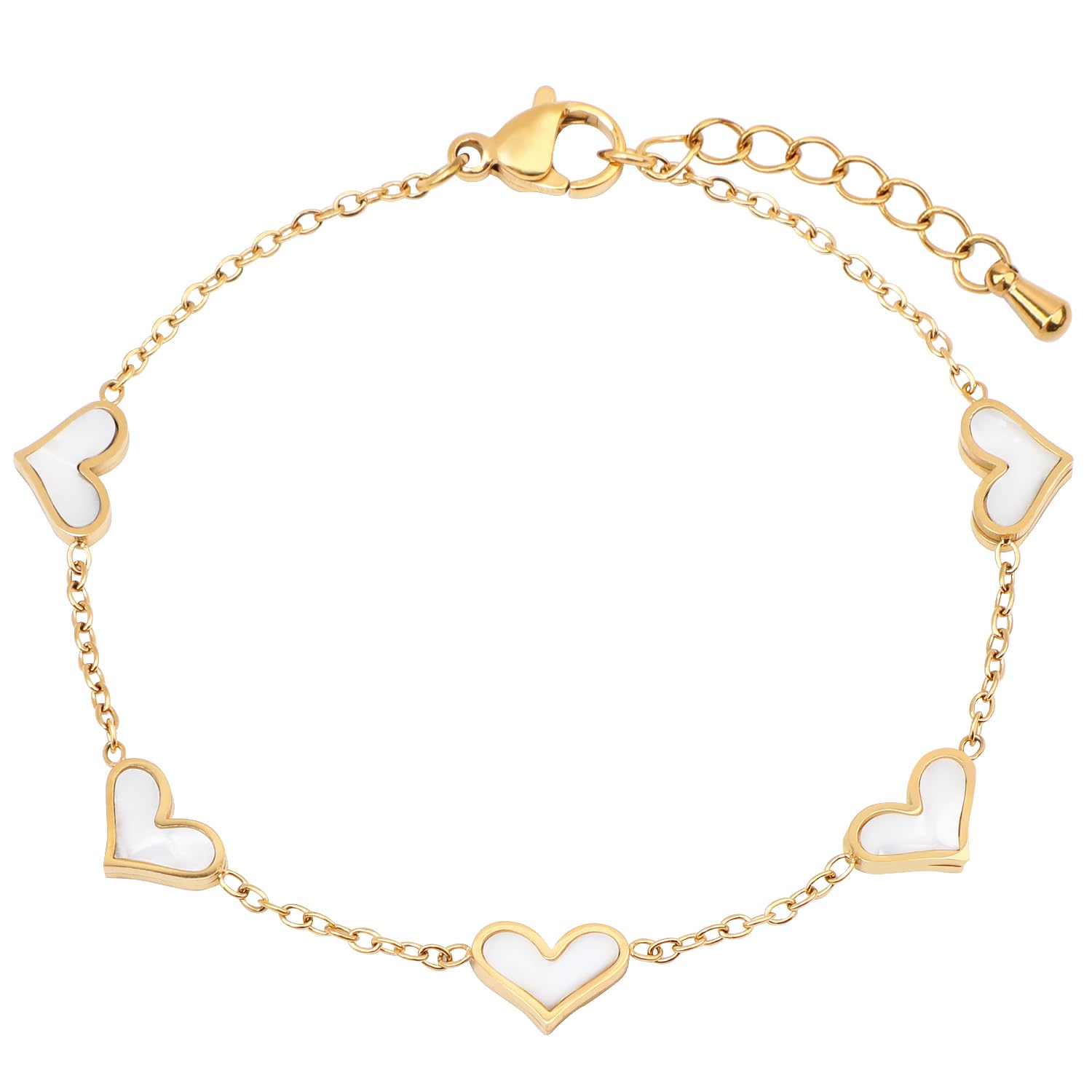 18K Gold Plated Stainless Steel Dainty Charms Colorful Crystal Birthstone Bracelet Minimalist Cute Jewelry for Women