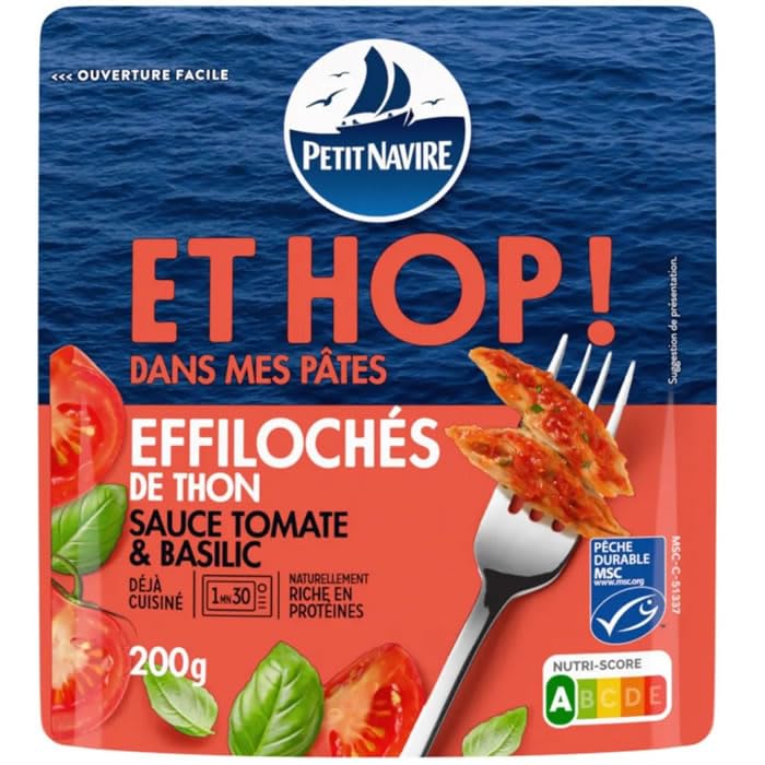 PEQUEÑO BUQUE Deshilachado de atún en salsa de tomate y albahaca microondas 130 g