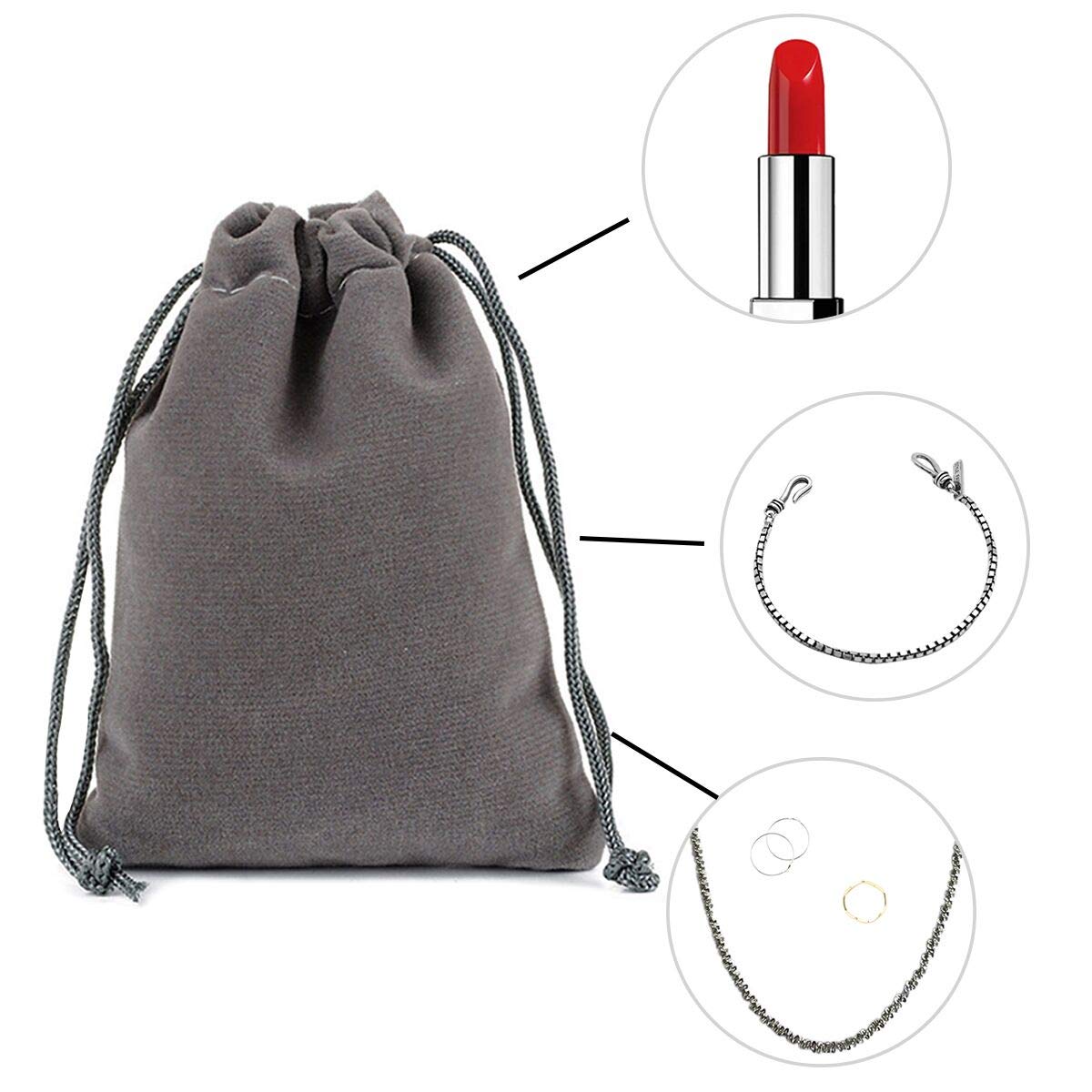 Sacchetti Velluto Con Coulisse 10x8 Cm - 5 Pezzi Per Gioielli, Bomboniere O Regali, Colore Rosso Vino - Foto 4