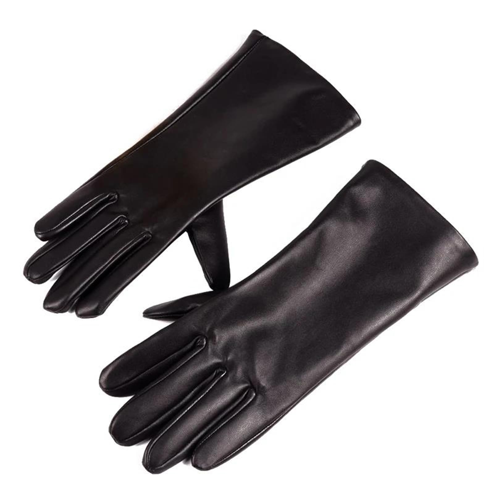 Guantes largos de piel auténtica para hombre, longitud al codo, sin forro, militares, para montar en motocicleta