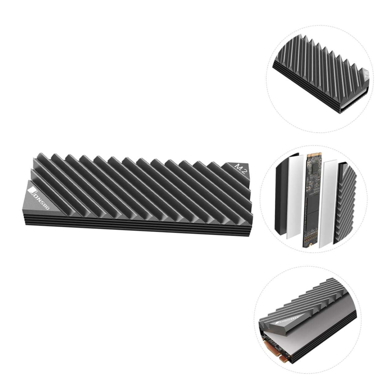 Mipcase Aluminum Heat Sink Industrial Style Metal Cooler Heat Conductive Pad for Ssd