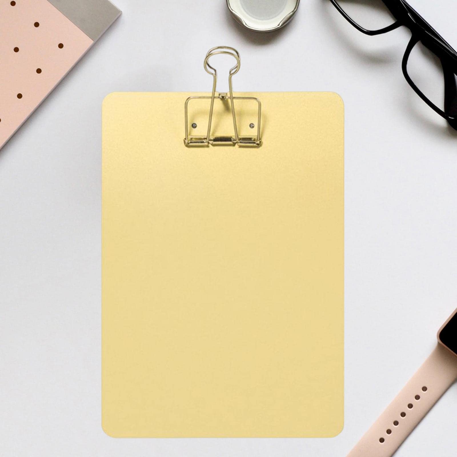 Clips de Papel Foldback Clip Binder Clips, Portapapeles de Papel A4 Portapapeles con Suministros de Cola Larga Hueca, Rosa (Color : Gold)