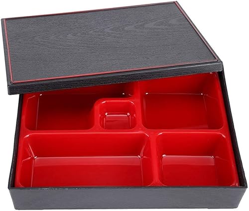 Caja de almuerzo de estilo japonés Caja Bento de madera portátil Contenedor de alimentos Caja de almacenamiento Oficina Picnic