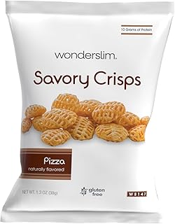 WonderSlim Protein Snack Crisps, Pizza Value Pack, 10g Protein, Gluten Free (10ct)