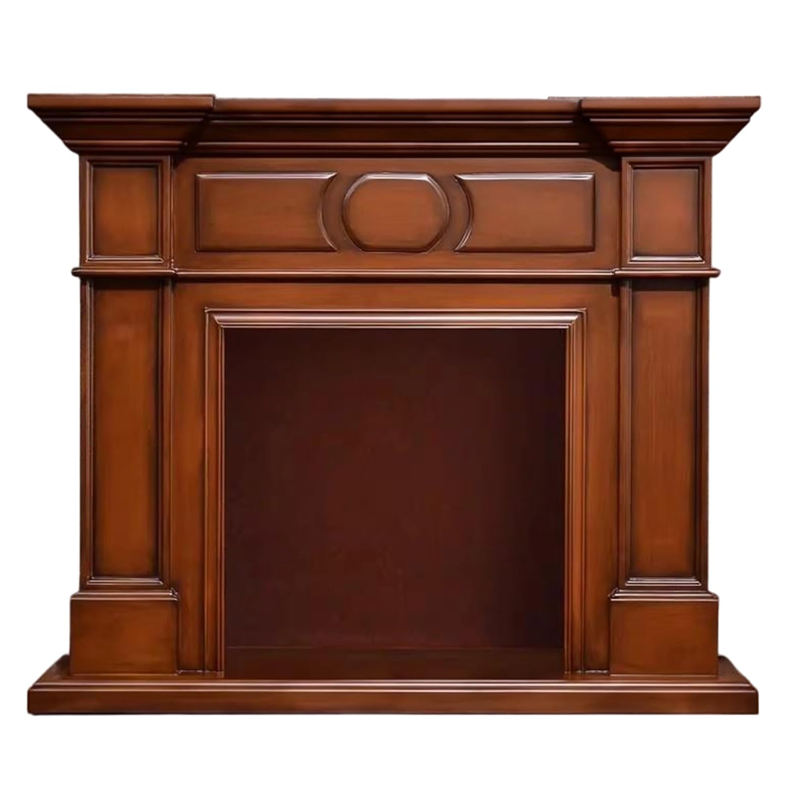 Mantels Surrounds Traditional Fireplace Mantel Surround Decorative Wooden Freestanding Frame Decorated Frame(Natural,Large)