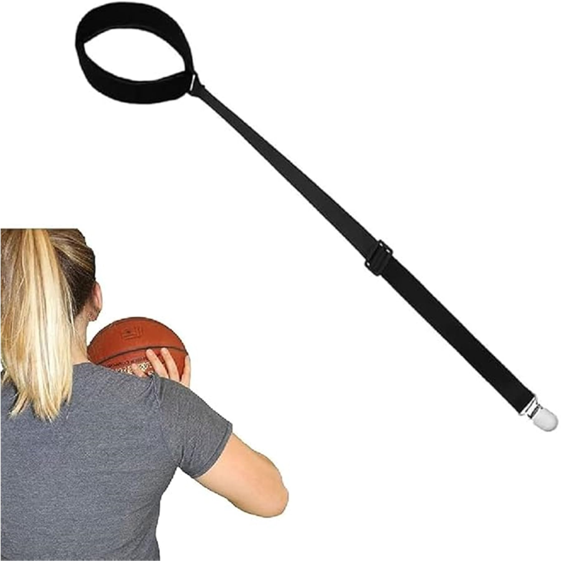 WENDYWU Straight Shot Basketball Shooting Training Aid Keeps Elbow in & Follow Thru Straight for Kids and Youth Player – Black