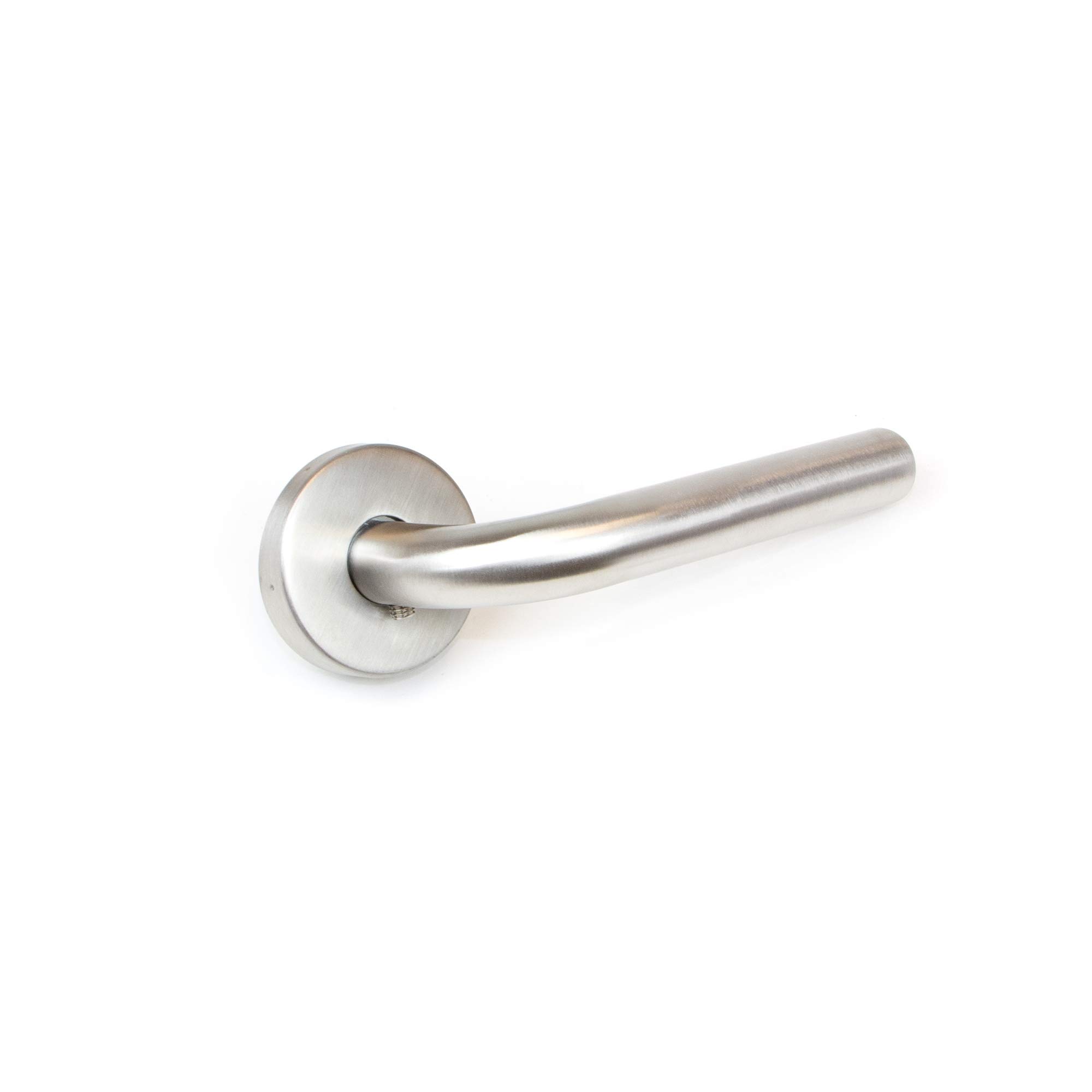 Emuca Satin Nickel - Internal Door Handles, Set Of Internal Door Handles With D.53mm (2 Inch) Rose, Model, Stainless Steel, Size 2