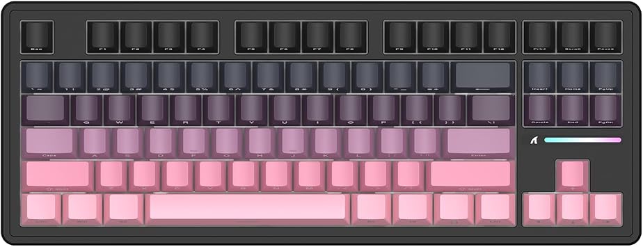 ATTACK SHARK M87 PRO Wireless RGB Mechanical Gaming Keyboard-BlackBerry | Hot Swap,Gasket,Linear Switch,Side Printed PBT Keycaps,BT 5.0/2.4Ghz/Type-C Wired,5000mAh Battery,5 Layer Filling for Win Mac