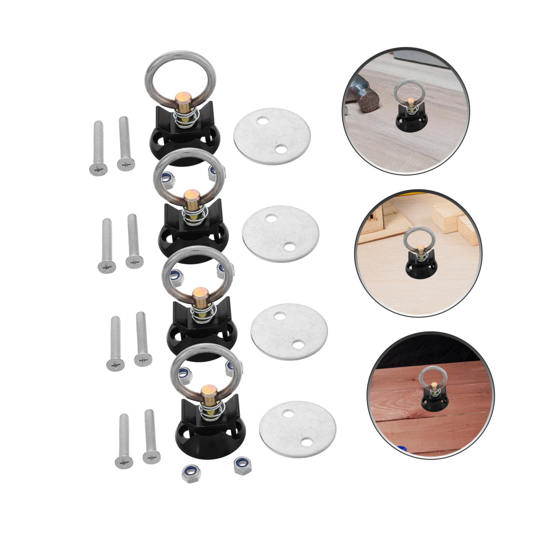 Kit de Punto de Anclaje de Liberación Rápida para Asegurar Carga en Maletero Redondo con Accesorios de Aluminio y Acero Inoxidable para Transporte Seguro y Versátil