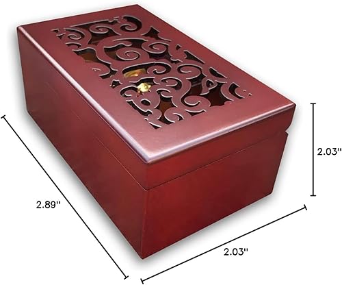 Miniatura 180 de BinkeGG Caja de música con forma de corazón hueco de madera con mecanismo musical Sankyo, melodía: Howl's M0ving Castle (Merry Go Round of Life)