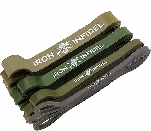 Iron Infidel Bandas de asistencia para hacer ejercicio  Juego de bandas de resistencia para hombres, ejercicio, entrenamiento, fitness, fuerza,