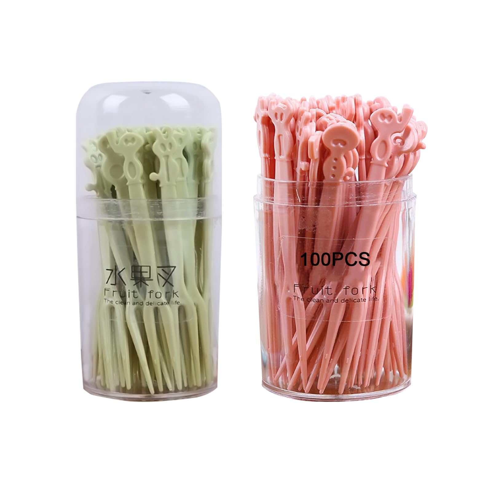 100PCS Fruit Fork,Disposable Fruit Fork Set, Plastic Fruit Skewer Dessert Fork,BPA Free Food Grade,Camping Picnics,Family Dinners, Birthday Parties