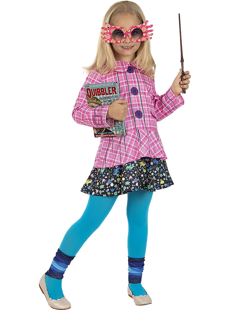 Funidelia | Kostium Luna Lovegood dla dziewczynek Luna Lovegood Harry Potter Filmy i seriale Hogwarts - Strój dla dzieci i zabawne akcesoria na imprezy karnawał i Halloween - Różowy