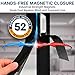 Garage Door Screen 1 Car with Retractable Fiberglass Mesh – Magnetic Closure and Weighted Bottom – Simple Install no Tools – Tie-Back Retractable Design – 8’h x 8’w by Sentry Screens