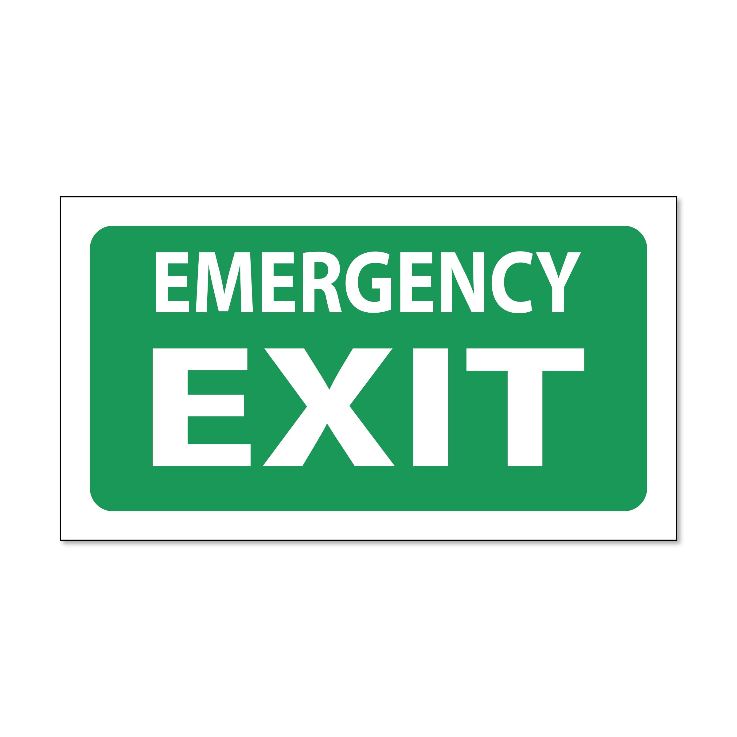 SIGN EVER™ Pack of 2 Emergency Exit 3mm Sign Board Office Industrial Signage Business Commercial (10w X 5h inch)