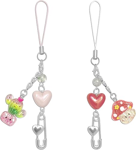 Miniatura 20 de Y2K Cute Phone Charms Set - Aesthetic Cherry,Flower, Butterfly & Star Cell Phone Straps, Kawaii PhoneAccessories for Bag Keychain, AirPods, Camera