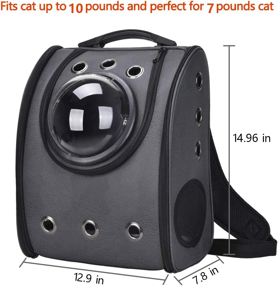 MASVIS Cat Backpack Carrier Cat Bubbles Cat Supplies Airline Approved for Petite Dogs- Black