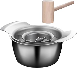 Kit éplucheur de grenade – Dénoyauteur de grenade en acier inoxydable avec bol et marteau en bois, kit d'outils pour éplucher la grenade, outil de cuisine facile à enlever pour grenade
