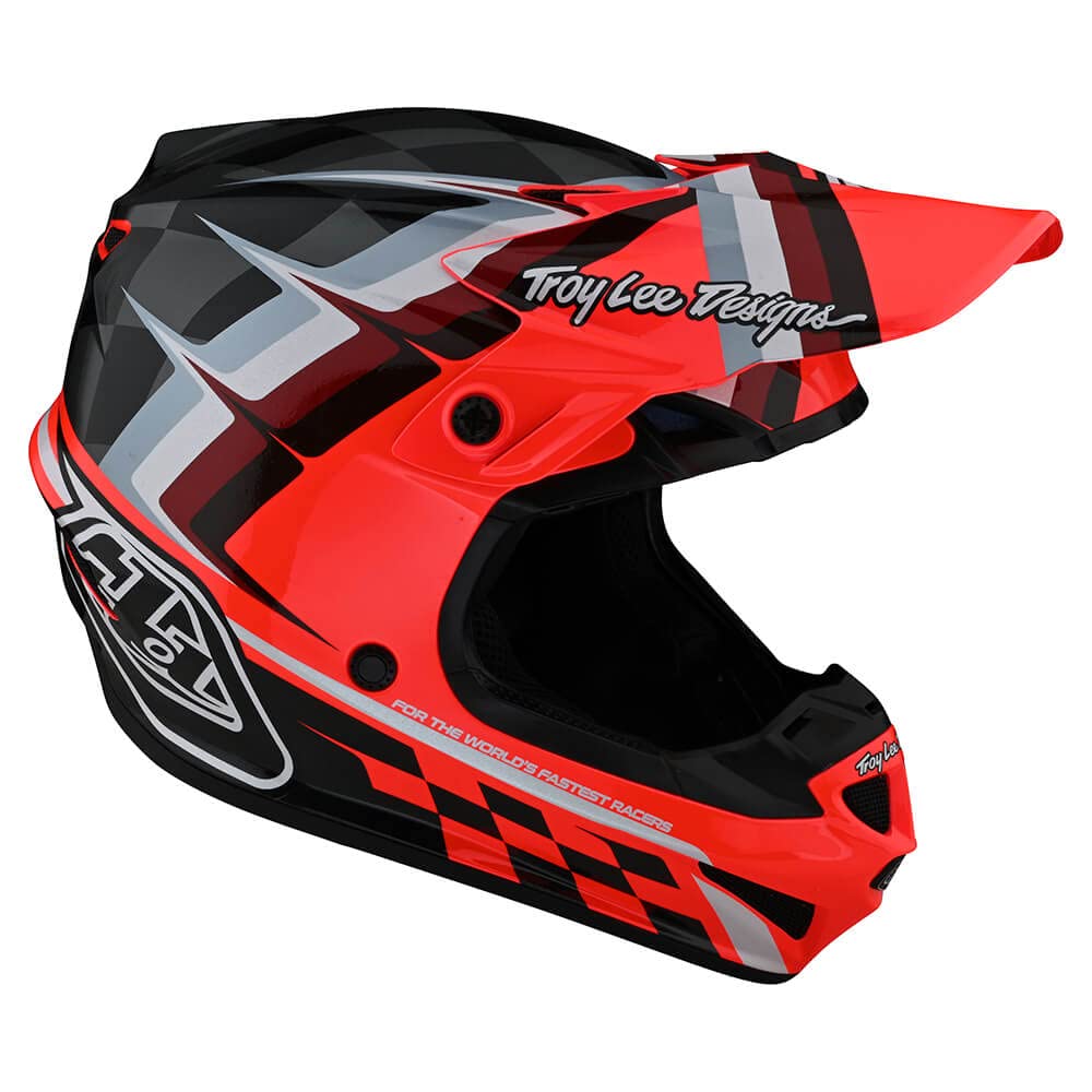SE4 - Casco para motocross MX Youth SE4 POLYACRYLITE casco de poligilita; Warped GLO RED LG 6