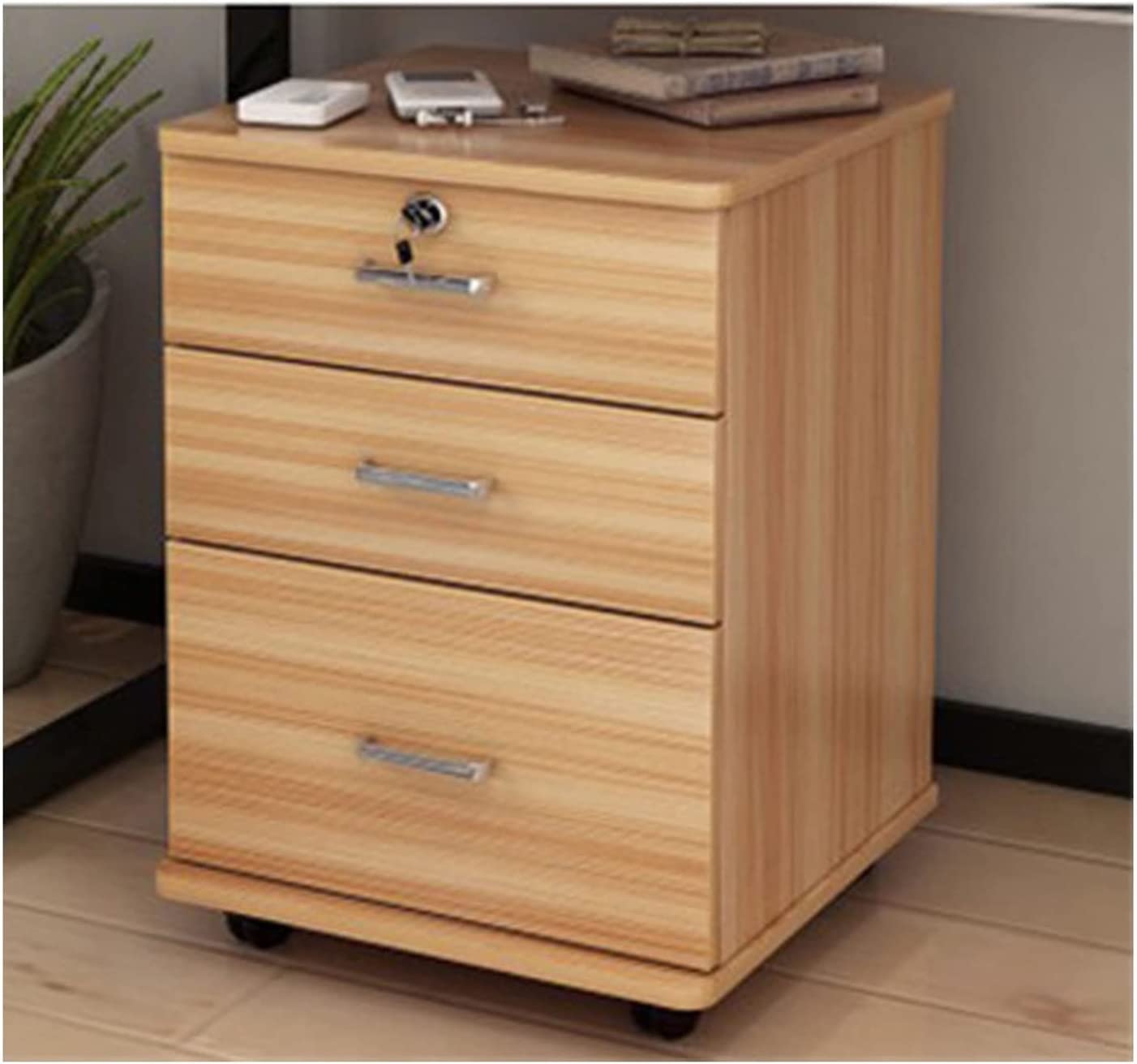 GenSDH Wooden File Cabinet with 3 Drawers Removable File Organizer for Office Supplies Office Furniture Storage Cabinet and Stylish Design