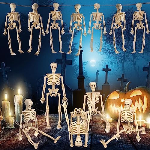 61frT0QhcWL._AC_ ZHWKMYP Mini-Skelett-Figuren, Halloween-Skelett-Handwerk, für Halloween-Dekorationen, Zubehör, Partyzubehör, 24 Stück
