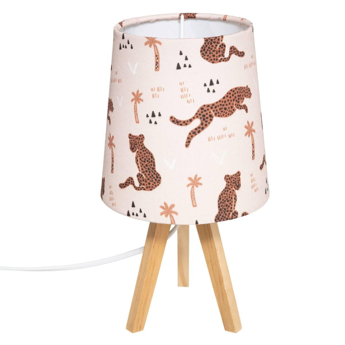 Atmosphera - Lampe trépied en Bois déco Panthère Chambre d'enfant