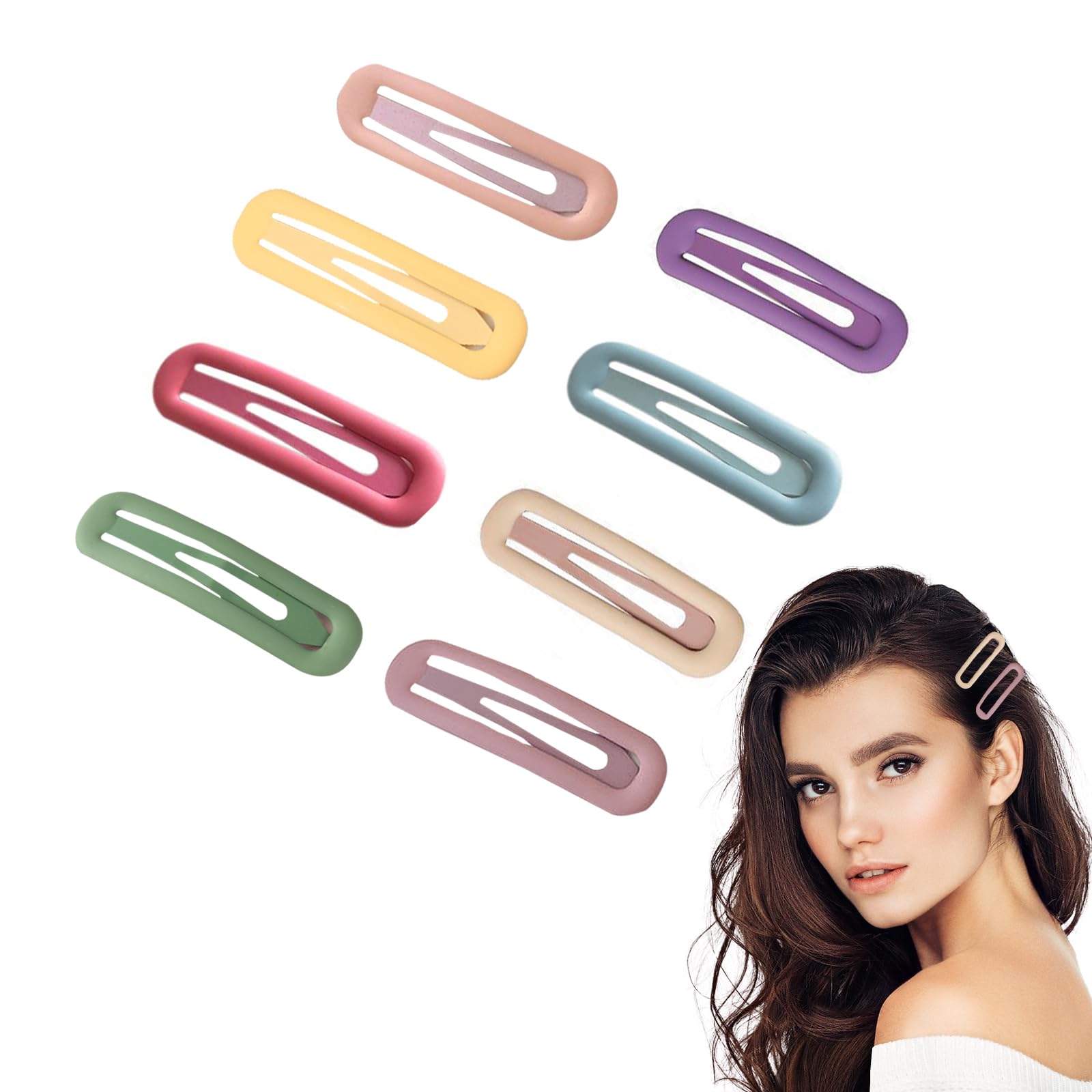 8er-Set Jumbo-Haarspangen Für Mädchen & Frauen – Bunte Metall-Clips, 6,8 Cm