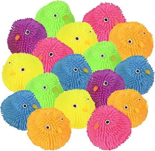 ArtCreativity Mini pollitos inflados, juego de 24, juguetes sorpresa de pollitos para rellenar huevos de Pascua, recuerdos de fiesta de Pascua,