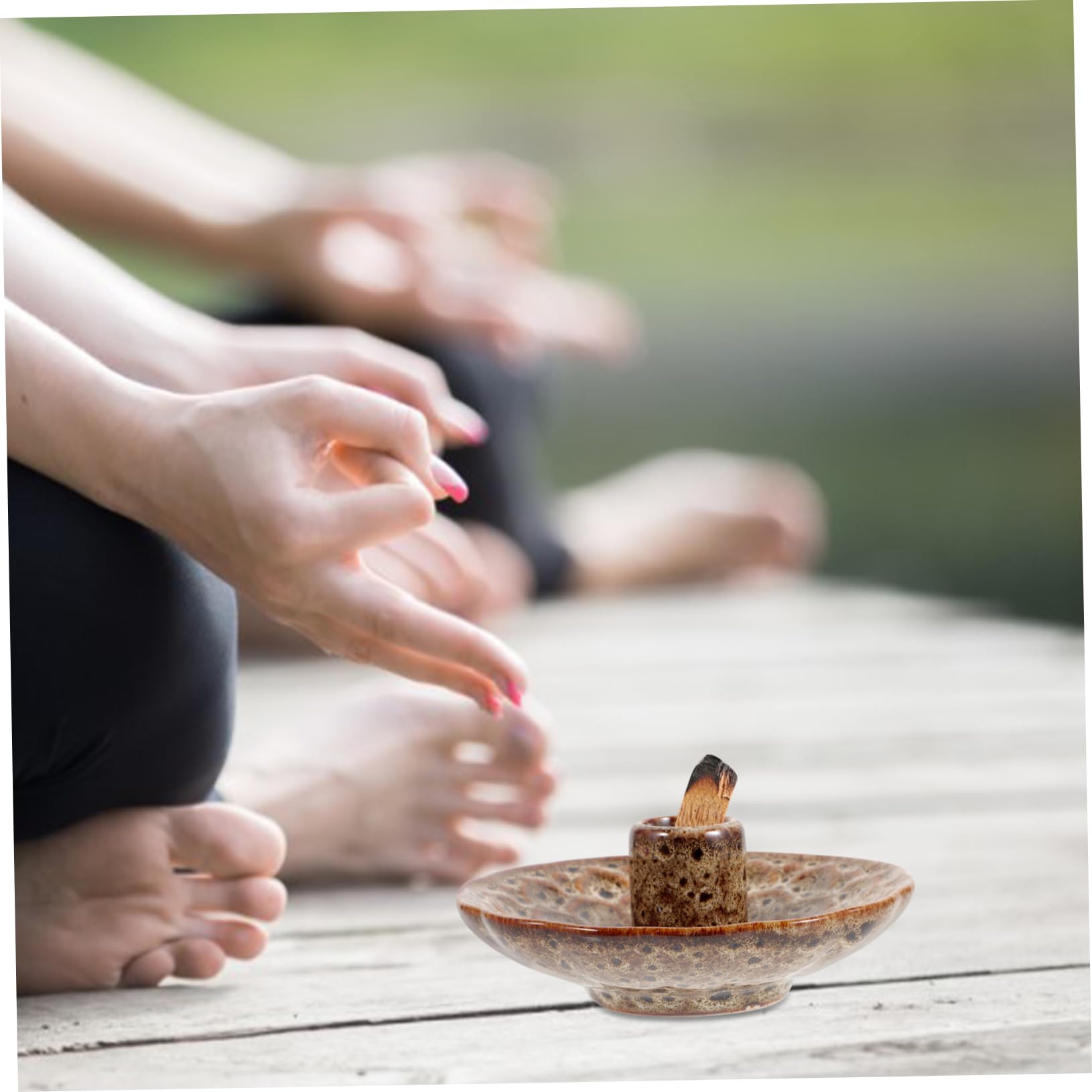 Mobestech 4 Stück Halter für Räucherstäbchen aus Keramik Eleganter für Weißen Salbei für Meditation und Aromatherapie eine Ruhige