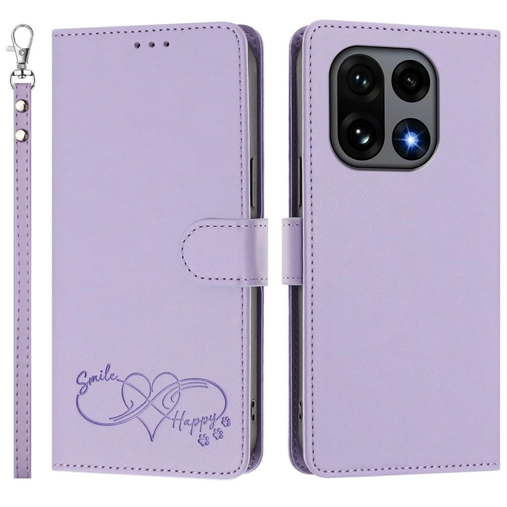 Generic Étui compatible avec Moto Edge 30 Fusion (couleur : violet clair) Portefeuille en cuir, étui à rabat magnétique, housse de design uni